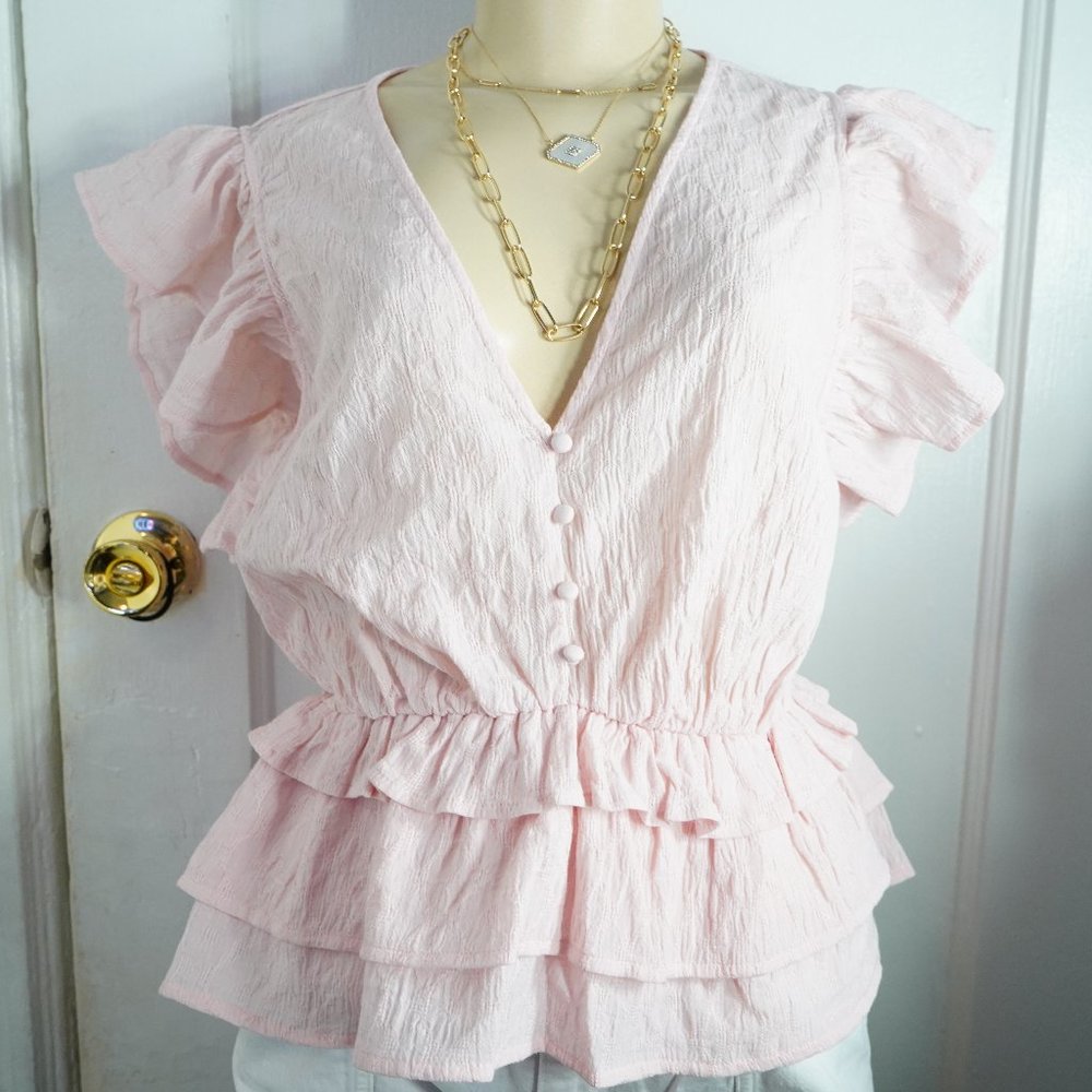 Express women Tiered Button Front Sleeveless Top S